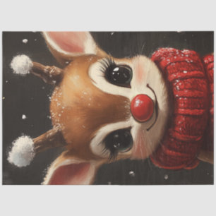 Papel De Seda Desanexar Natal Festivo Rudolph Reindeer