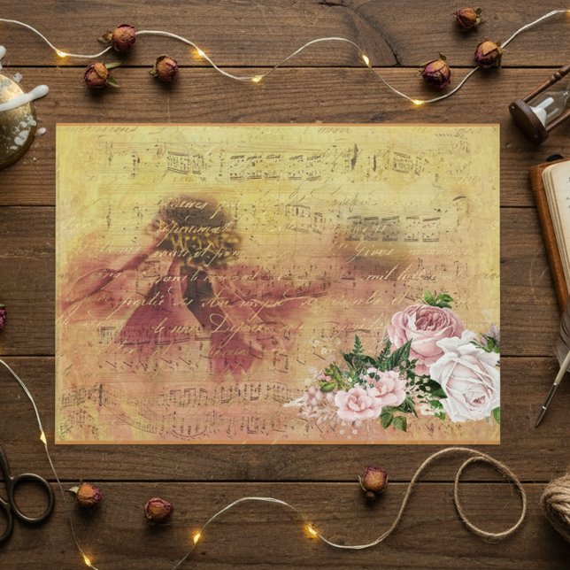 Papel De Seda Descamação Bonito, Cor-de-rosa, com Ephemera (Criador carregado)