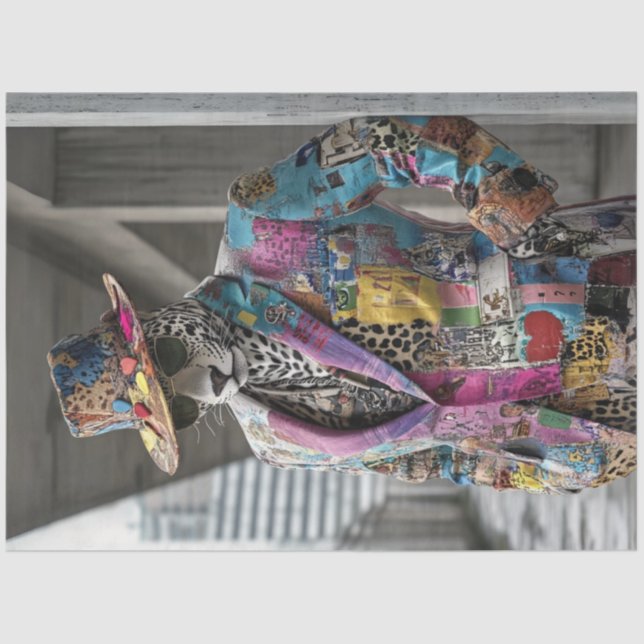 Papel De Seda Descamação de Abstrato de Leopardo Mojável (Frente )