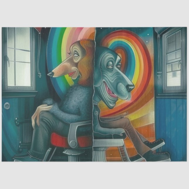 Papel De Seda Descamação de animais de Abstrato de arte imaginat (Frente )