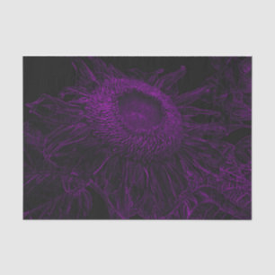 Papel De Seda Descamação de Arte Floral Negra Roxo Sunflower