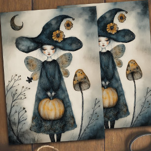 Papel De Seda Descamação de Bruxas Vintage Whimsical e Girassóis