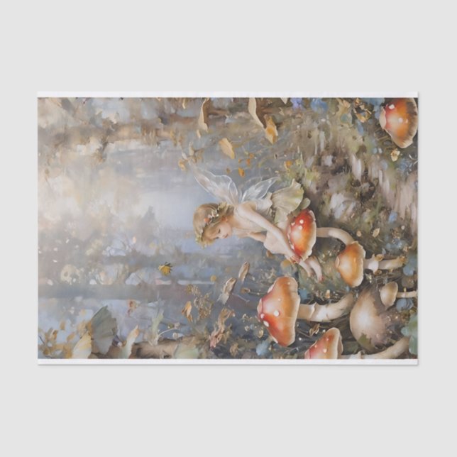 Papel De Seda Descamação de fadas de cogumelo (Frente )