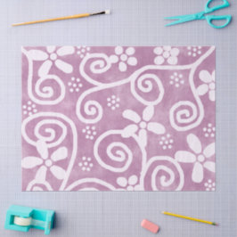 Papel De Seda Descamação de Padrão Branco Rosa Dusty