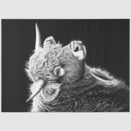 Papel De Seda Descamação de Tinta de Vaca Preta-Branca