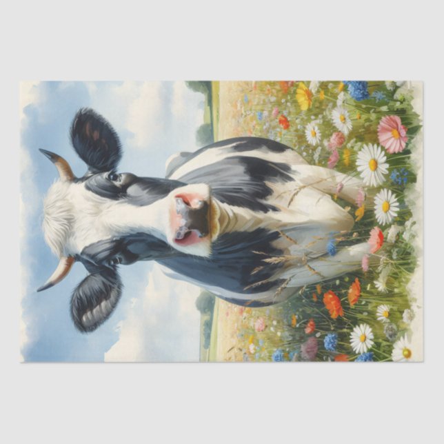 Papel De Seda Descamação de Vacas Leiteiras Holstein (Frente )