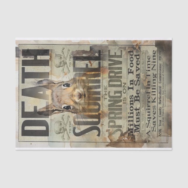 Papel De Seda Descamação do Anúncio de Caça ao Esquilo (Frente )