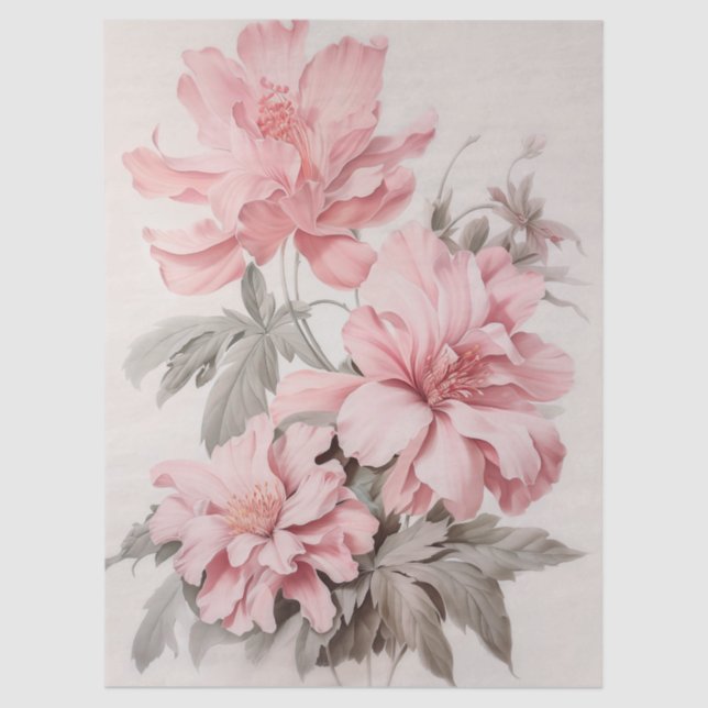 Papel De Seda Descamação do Buquê Floral Rosa-Grande (Frente )