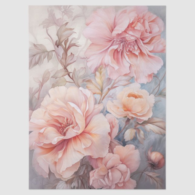 Papel De Seda Descamação do Buquê Floral Rosa-Grande (Frente )