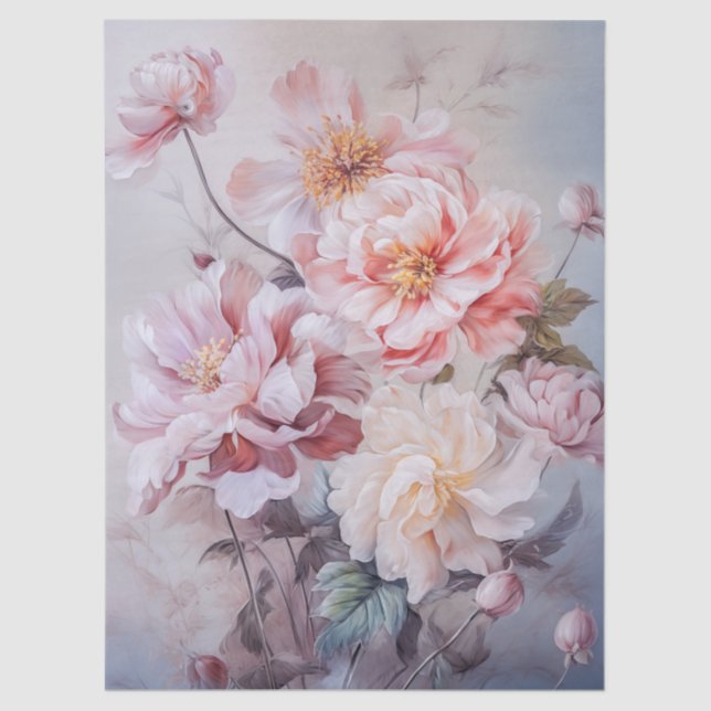 Papel De Seda Descamação do Buquê Floral Rosa-Grande (Frente )