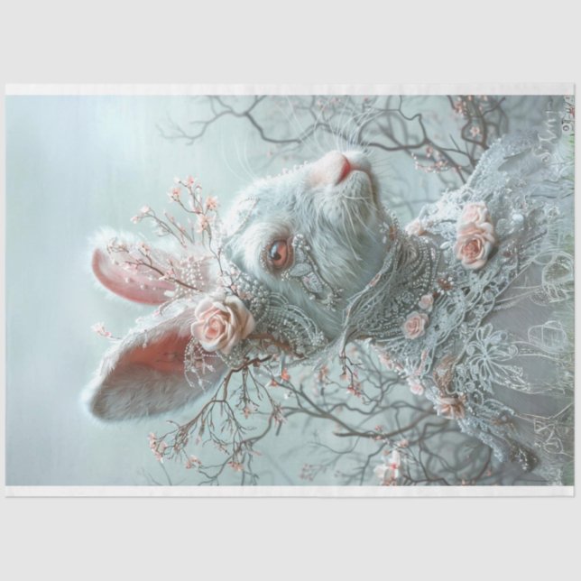 Papel De Seda Descamação do coelho da Páscoa do chicote (Frente )