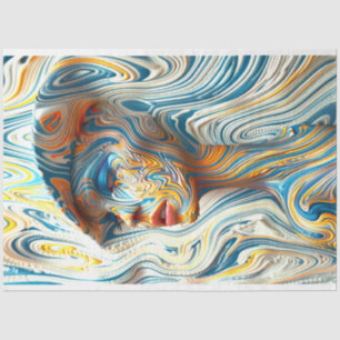 Papel De Seda Descamação do efeito mármico derretido pelo retrat