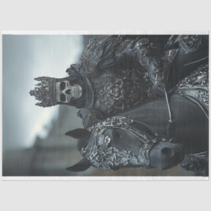 Papel De Seda Descamação do esqueleto Rei Gótico Atraente Preto 