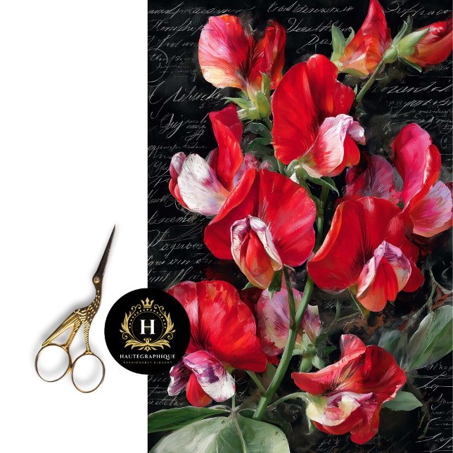 Papel De Seda Descamação Floral de Ervilha Vermelha (Criador carregado)