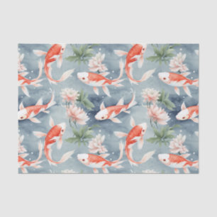 Papel De Seda Descamação Floral de Peixes Koi