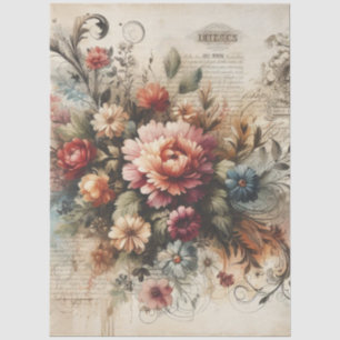 Papel De Seda Descamação Floral Inspirada por Vintage Grande