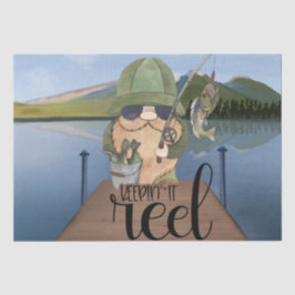 Papel De Seda Descamação Gnomo de Pesca "Mantendo-a-Enguia"