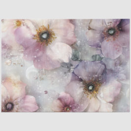 Papel De Seda Descamação Intrair Padrão Floral Rosa Púrpura