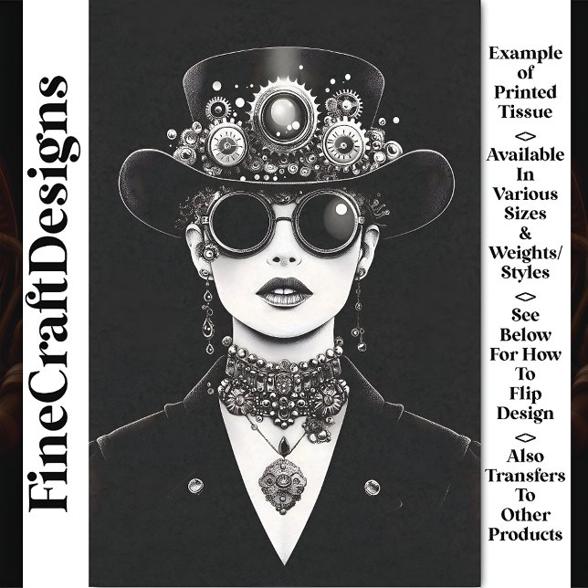 Papel De Seda Descamação Monocromática AC5 de Mulher Steampunk e (Criador carregado)