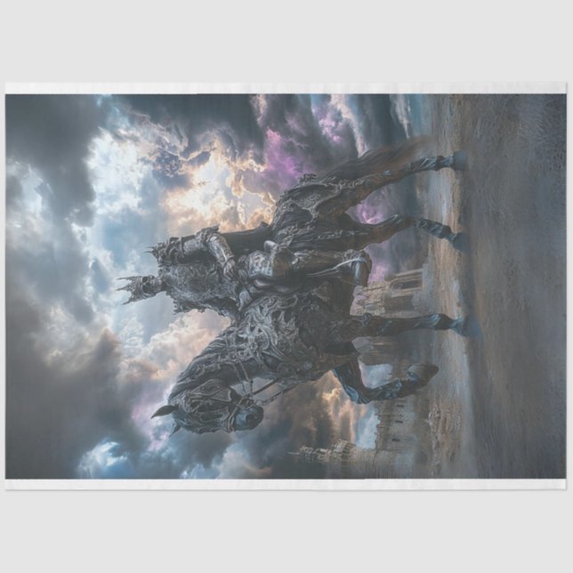 Papel De Seda Descamação Skeleton Cavalo Prateado Cavalo (Frente )