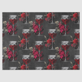 Papel De Seda Descamas e Rosas de vinho