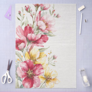 Papel De Seda Descapa de Buquês de Flores Selvagens de Grande Co