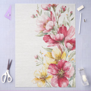 Papel De Seda Descapa de Buquês de Flores Selvagens de Grande Co