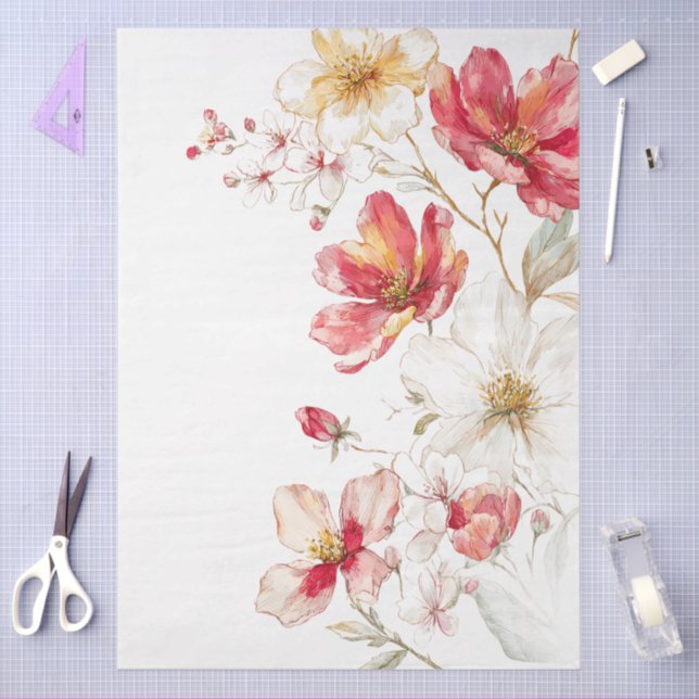 Papel De Seda Descapa de Buquês de Flores Selvagens de Grande Co (Arte )
