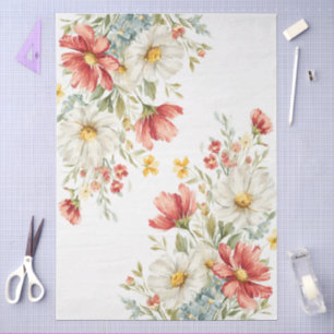 Papel De Seda Descapa de Buquês de Flores Selvagens de Grande Co