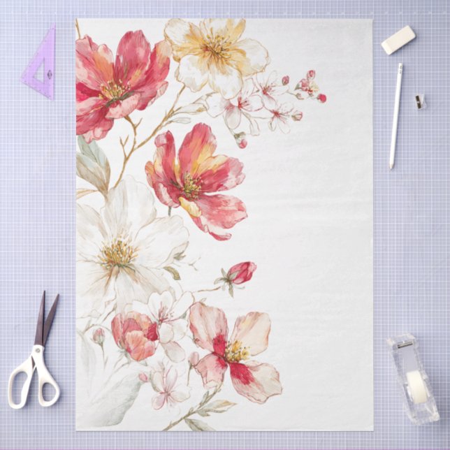 Papel De Seda Descapa de Buquês de Flores Selvagens de Grande Co (Arte )