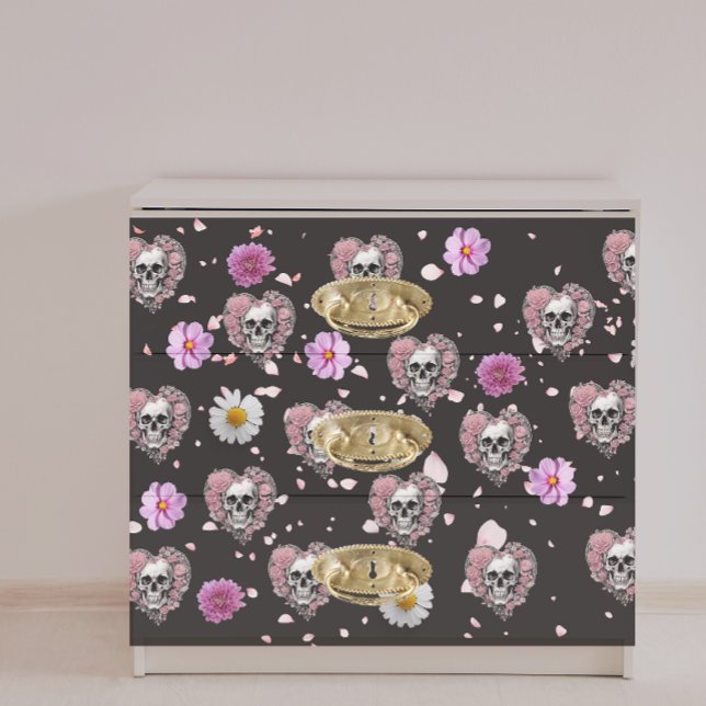 Papel De Seda Descaptação de crânios cardíacos de açúcar Floral (Criador carregado)