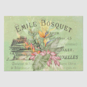 Papel De Seda Descaptação de Ephemera por Vintagem Floral Trop