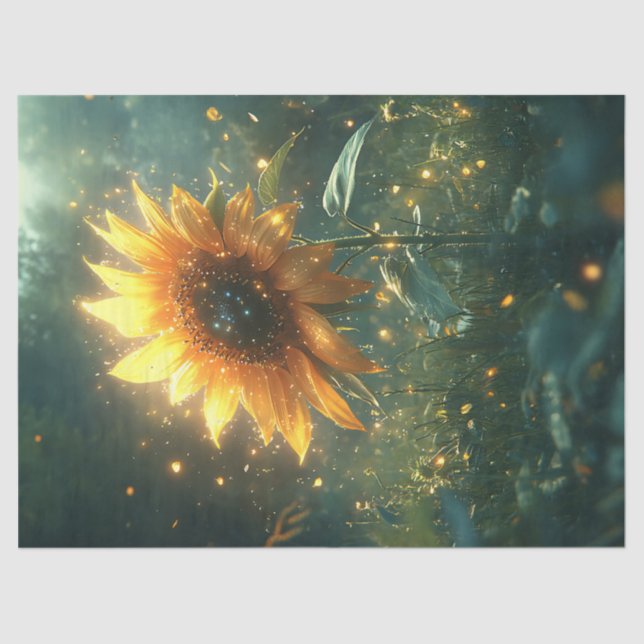 Papel De Seda Descaptação de girassol e vagalumes mágicos (Frente )