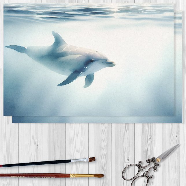Papel De Seda Descaptação de golfinhos de aquarela (Criador carregado)