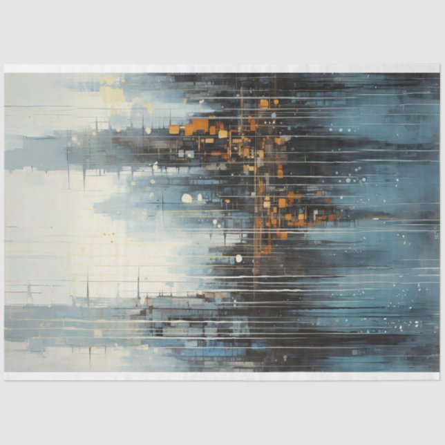 Papel De Seda Descaptação de paisagem urbana em reflexões urbana (Frente )