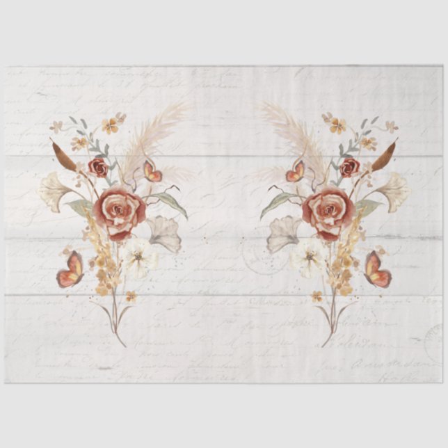 Papel De Seda Descartar Descolagem de Madeira Rústica Rústica Pa (Frente )