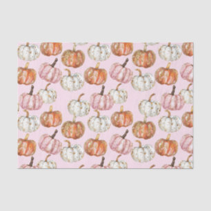 Papel De Seda Descarte do Padrão de Pumpkin do Autumn Watercolor