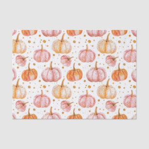 Papel De Seda Descarte do Padrão de Pumpkin do Autumn Watercolor