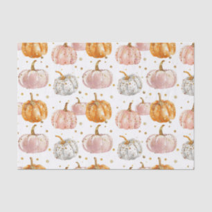 Papel De Seda Descarte do Padrão de Pumpkin do Autumn Watercolor