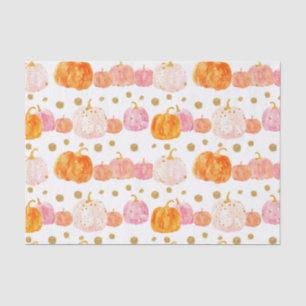 Papel De Seda Descarte do Padrão de Pumpkin do Autumn Watercolor