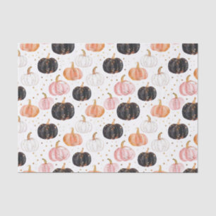 Papel De Seda Descarte do Padrão de Pumpkin do Autumn Watercolor