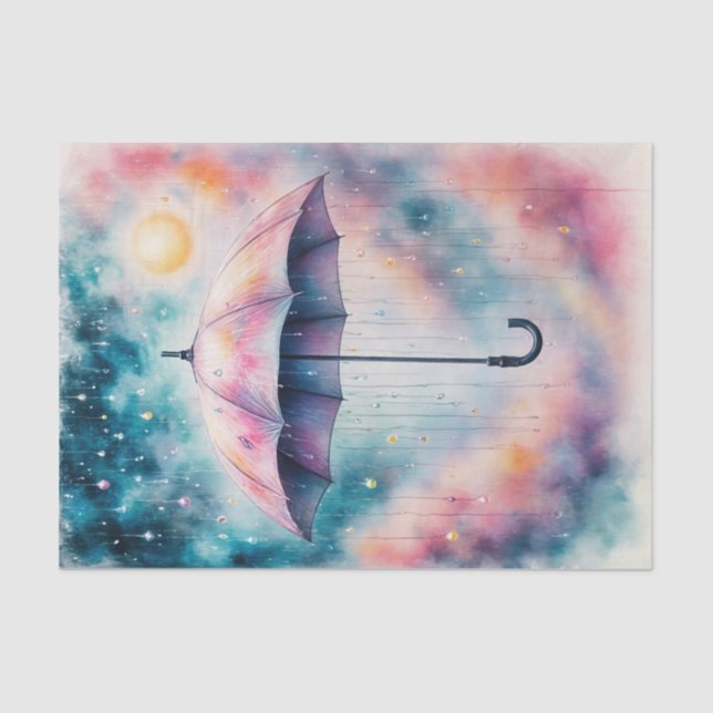 Papel De Seda Descoberta de Guarda-chuvas com Aquarela | Joel (Frente )