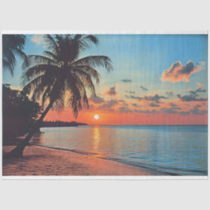 Papel De Seda Descoberta Tropical Sunset Beach Scenage