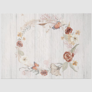 Papel De Seda Descolagem de Pampas de Quedas de Flores Selvagens