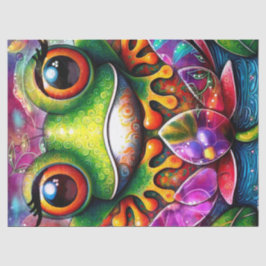 Papel De Seda Descolagem Floral de Pintura Whimsical de sapo