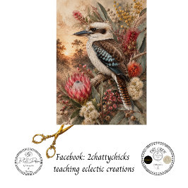 Papel De Seda Descoupage Kookaburra Australiano Ave Nativa