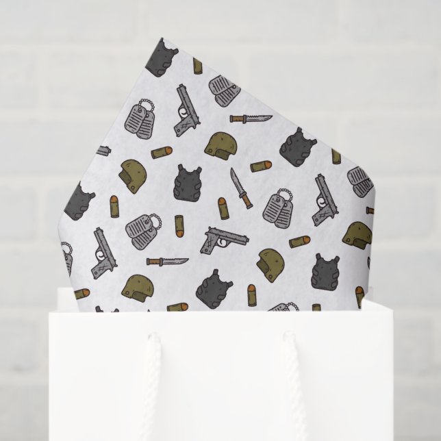 Papel De Seda Descoupage Militar (Sacola de presentes)