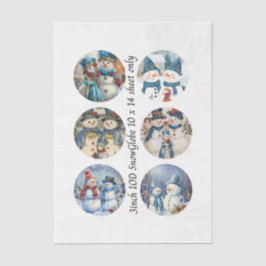 Papel De Seda Descoupagem 3" Molde de Globo de Neve Natal