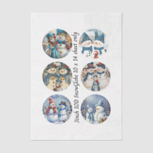 Papel De Seda Descoupagem 3" Molde de Globo de Neve Natal 