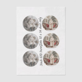 Papel De Seda Descoupagem de 3" Moldes de Globo de Neve Papai No